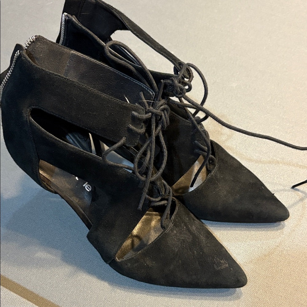 Nine West Black Lace-Up Heels